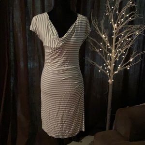 Max studio Grey and white striped dress